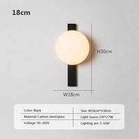 Applique murale en verre moderne noire pour un éclairage élégant | Marco Lucetti WL023L006 18cm / Blanc froid