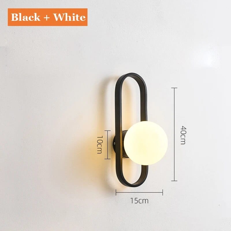 Applique murale en verre pour allée, design épuré | Marco Lucetti Noir blanc / Blanc chaud (2700-3500K)