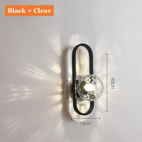 Applique murale en verre pour allée, design épuré | Marco Lucetti Noir Clair / Blanc chaud (2700-3500K)