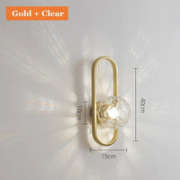 Applique murale en verre pour allée, design épuré | Marco Lucetti Or clair / Blanc chaud (2700-3500K)