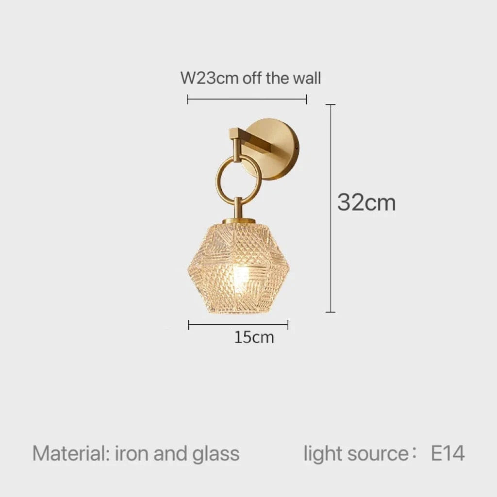 Applique murale en verre premium pour chambre à coucher | Marco Lucetti D / Blanc chaud (2700-3500K)