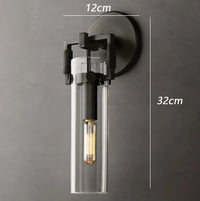 Applique murale en verre style industriel minimaliste loft retro. | Marco Lucetti Noir