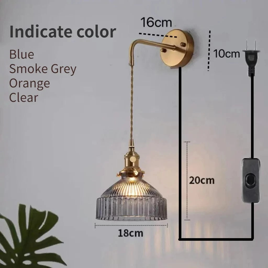 Applique murale en verre vintage moderne | Marco Lucetti Fiche version-C / Sans ampoule