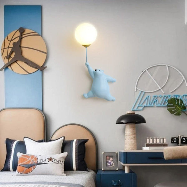 Applique murale enfant Ours Polaire Maverick | Marco Lucetti Bleu