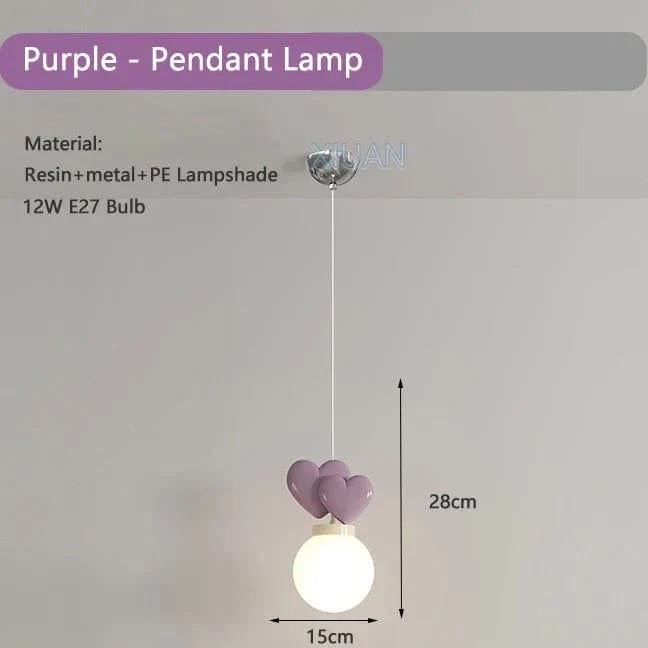 Applique murale Enfants – Ambiance Amour et Douceur | Marco Lucetti Lampe à suspension violette / Lumière blanche