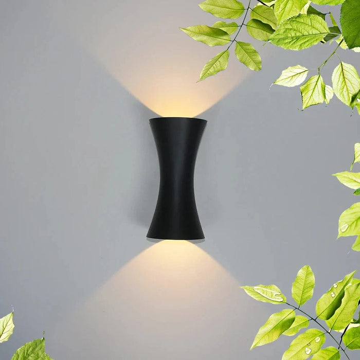 Applique murale étanche extérieure 12W LED COB en aluminium noir IP65 - Marque Lumibright | Marco Lucetti Blanc chaud / 12W