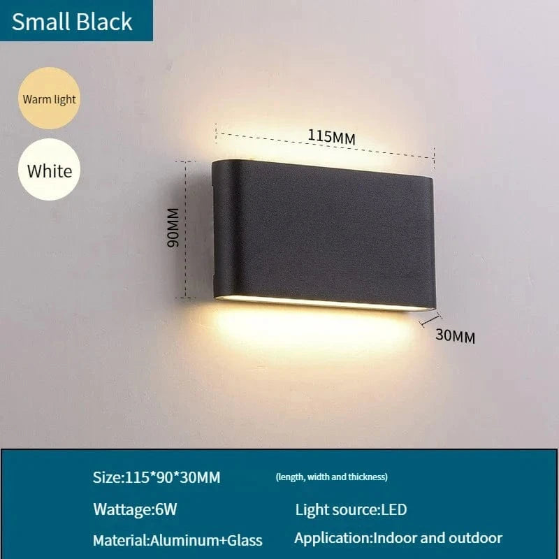 Applique Murale Étanche LED pour Extérieur et Intérieur - Lumières Brillantes | Marco Lucetti Blanc froid / Noir-6W