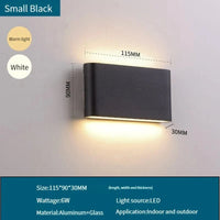 Applique Murale Étanche LED pour Extérieur et Intérieur - Lumières Brillantes | Marco Lucetti Blanc froid / Noir-6W