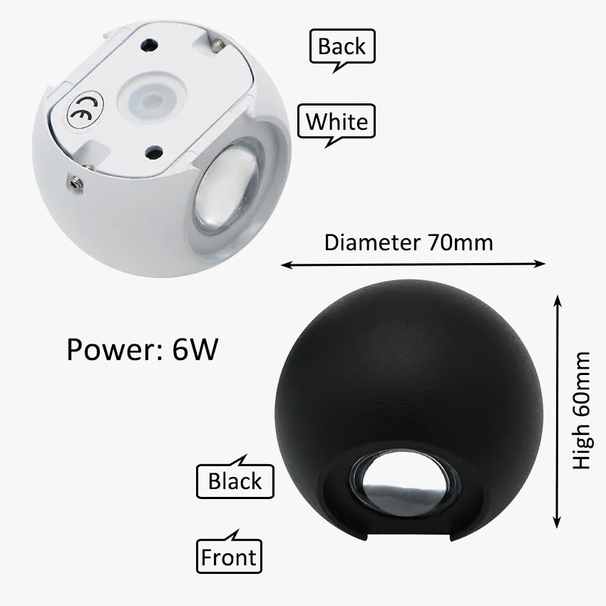 Applique Murale Boule Waterproof Outdoor