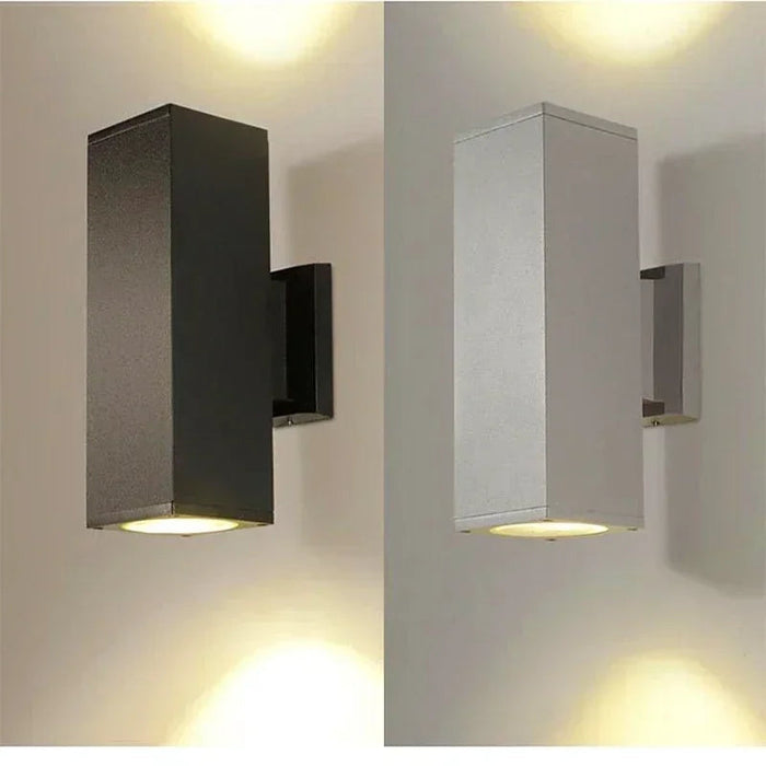 Applique murale extérieure en aluminium et verre trempé - Résistante aux intempéries