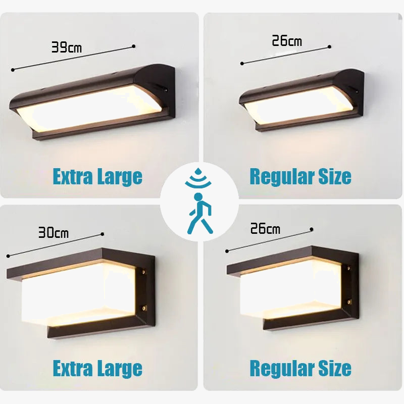 Applique murale extérieure LED XL étanche IP65 avec radar de mouvement