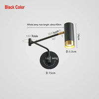 Applique murale extensible SmartSwitch | Marco Lucetti Applique noire / Lumière blanche