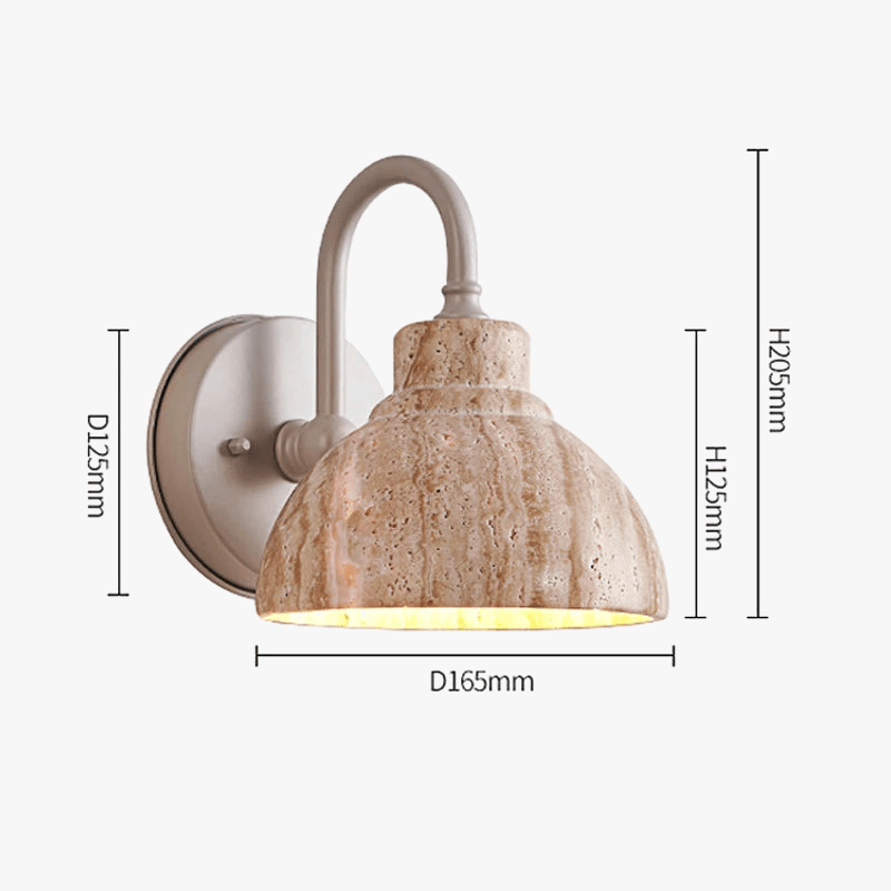 Applique murale extérieure en marbre nordique - Décor Scandinave | Marco Lucetti D125xH205mm / Blanc chaud | 6-10W