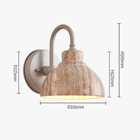 Applique murale extérieure en marbre nordique - Décor Scandinave | Marco Lucetti D125xH205mm / Blanc chaud | 6-10W