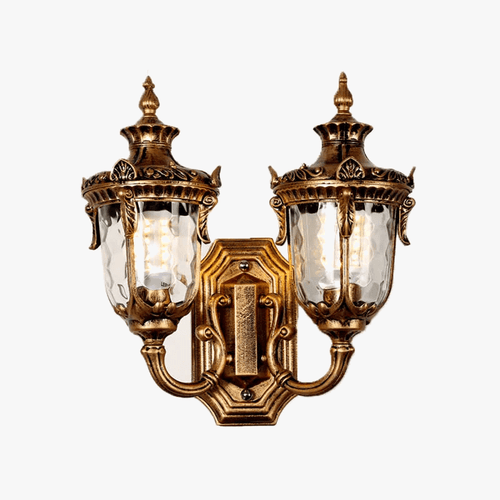 Applique murale extérieure étanche à double tête style européen rétro. | Marco Lucetti