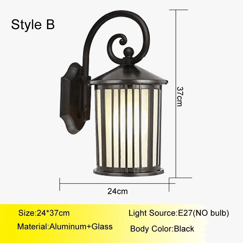 Applique murale extérieure étanche de style européen rétro pour jardin de villa | Marco Lucetti