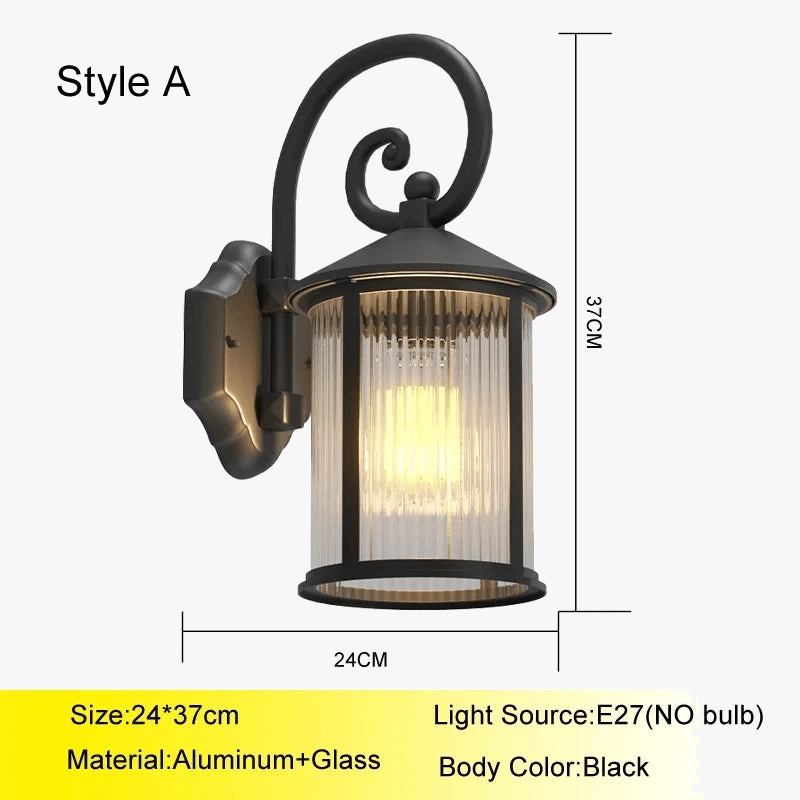 Applique murale extérieure étanche de style européen rétro pour jardin de villa | Marco Lucetti