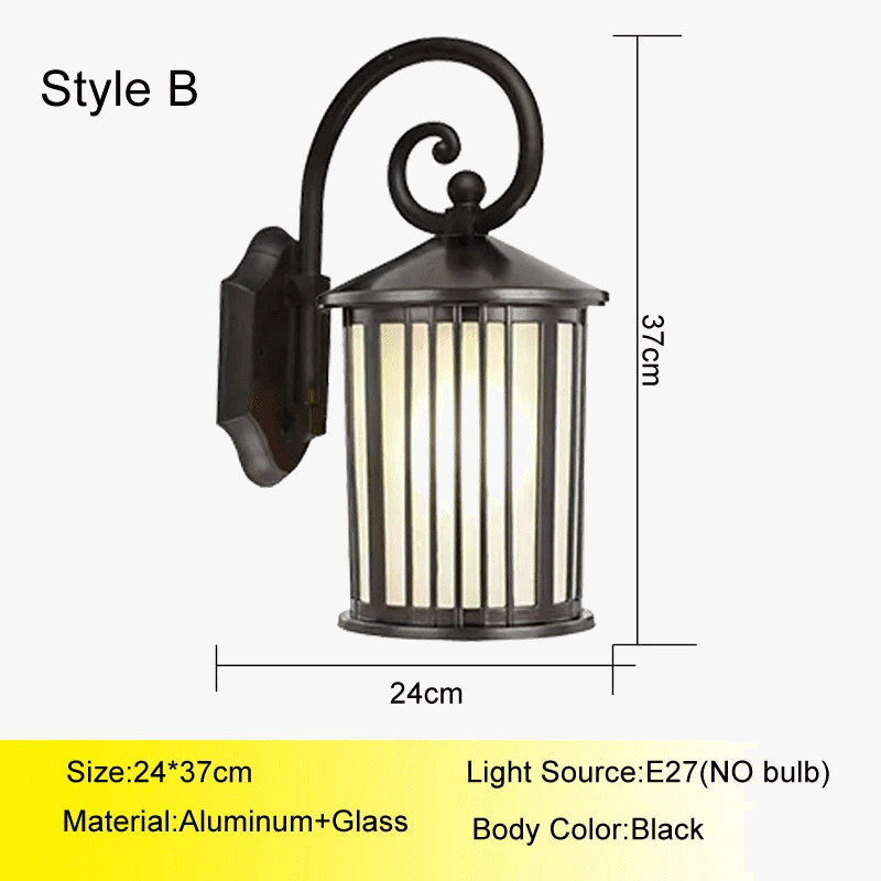 Applique murale extérieure étanche de style européen rétro pour jardin de villa | Marco Lucetti