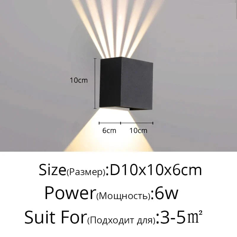 Applique Murale Extérieure Étanche Double Tête Éclairage Créatif - LuxTech | Marco Lucetti Style D D10x10cm / Blanc chaud (2700-3500K)