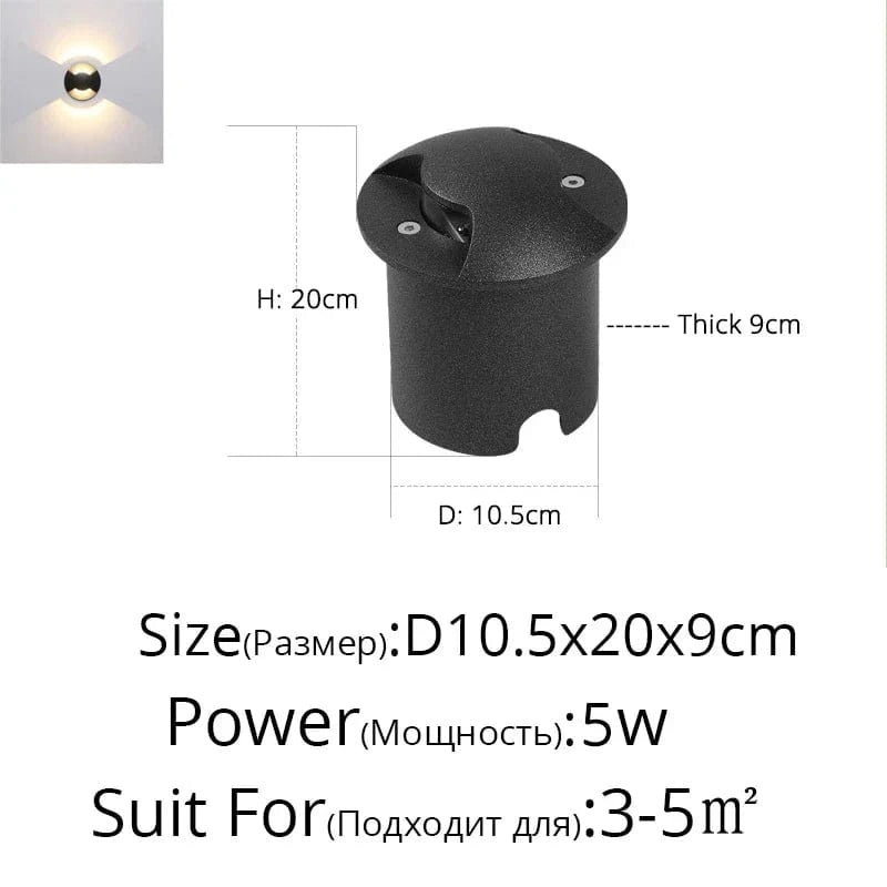 Applique Murale Extérieure Étanche Double Tête Éclairage Créatif - LuxTech | Marco Lucetti Style E D10,5x20cm / Blanc chaud (2700-3500K)