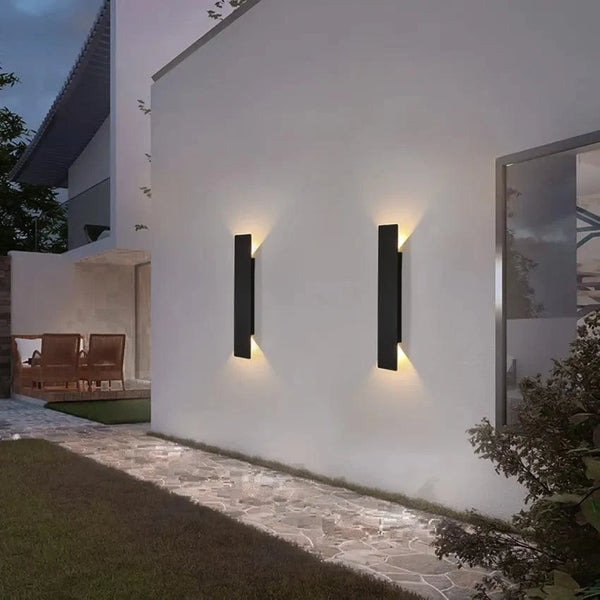 Applique murale extérieure étanche en aluminium noir 18W LED - Luminaires d'extérieur | Marco Lucetti