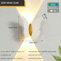 Applique murale extérieure étanche LED papillon décoratif | Marco Lucetti Blanc-10W / Blanc froid (5 500-7 000 K).