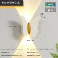 Applique murale extérieure étanche LED papillon décoratif | Marco Lucetti Blanc-6W / Blanc froid (5 500-7 000 K).