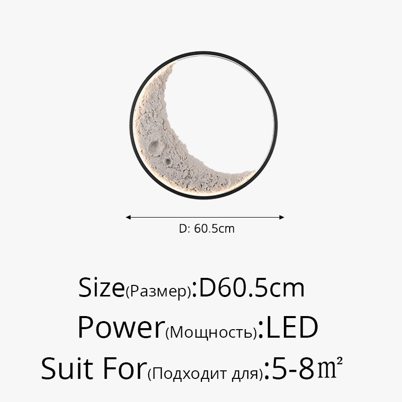 Applique murale extérieure étanche - Villa Cour Lampe Intérieure Escalier Allée - Villa Mur Extérieur Moderne Creative Lune Lumière | Marco Lucetti