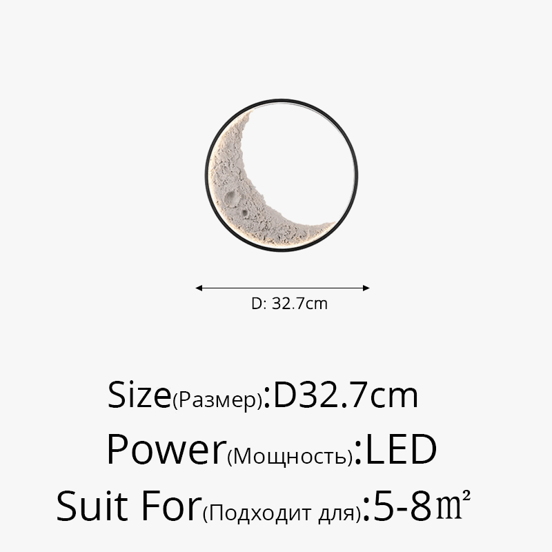 Applique murale extérieure étanche - Villa Cour Lampe Intérieure Escalier Allée - Villa Mur Extérieur Moderne Creative Lune Lumière | Marco Lucetti