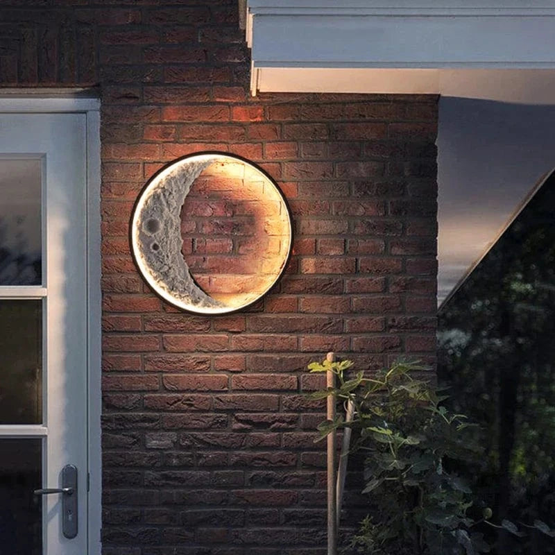 Applique murale extérieure étanche - Villa Cour Lampe Intérieure Escalier Allée - Villa Mur Extérieur Moderne Creative Lune Lumière | Marco Lucetti