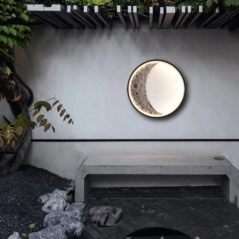 Applique murale extérieure étanche - Villa Cour Lampe Intérieure Escalier Allée - Villa Mur Extérieur Moderne Creative Lune Lumière | Marco Lucetti