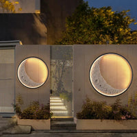 Applique murale extérieure étanche - Villa Cour Lampe Intérieure Escalier Allée - Villa Mur Extérieur Moderne Creative Lune Lumière | Marco Lucetti
