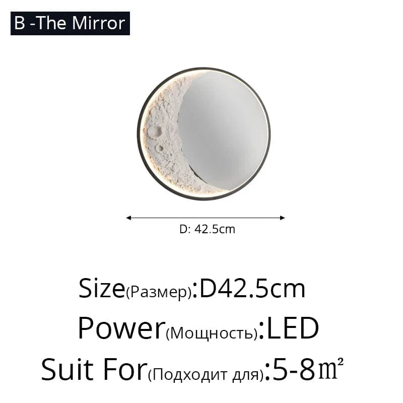 Applique murale extérieure étanche - Villa Cour Lampe Intérieure Escalier Allée - Villa Mur Extérieur Moderne Creative Lune Lumière | Marco Lucetti Style B P42,5 cm / 3 couleurs pas de télécommande