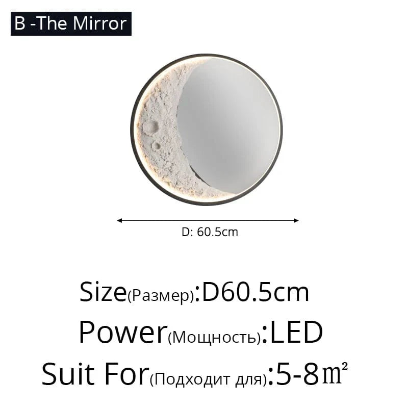 Applique murale extérieure étanche - Villa Cour Lampe Intérieure Escalier Allée - Villa Mur Extérieur Moderne Creative Lune Lumière | Marco Lucetti Style B P60,5 cm / 3 couleurs pas de télécommande