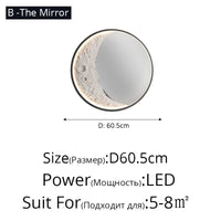 Applique murale extérieure étanche - Villa Cour Lampe Intérieure Escalier Allée - Villa Mur Extérieur Moderne Creative Lune Lumière | Marco Lucetti Style B P60,5 cm / 3 couleurs pas de télécommande