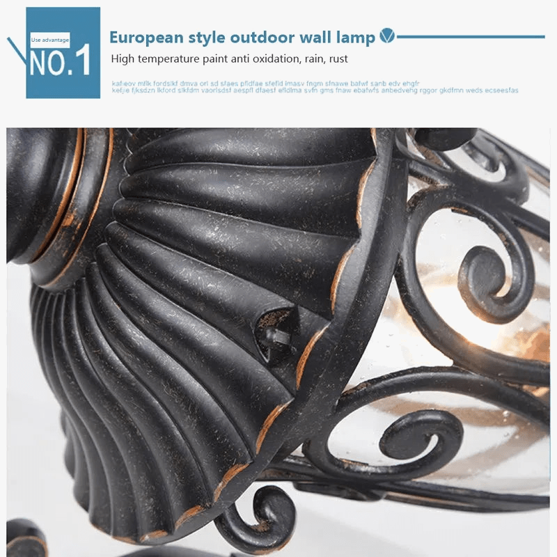 Applique murale extérieure Européenne, design rétro, étanche - Idéale pour le patio | Marco Lucetti