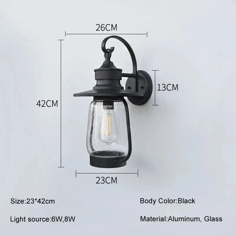 Applique murale extérieure européenne étanche jardin Villa entrée cour porche lumière rétro cheval lumières balcon verre E27 éclairage - Marque Lumina Europe | Marco Lucetti