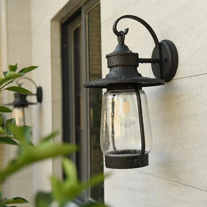 Applique murale extérieure européenne étanche jardin Villa entrée cour porche lumière rétro cheval lumières balcon verre E27 éclairage - Marque Lumina Europe | Marco Lucetti