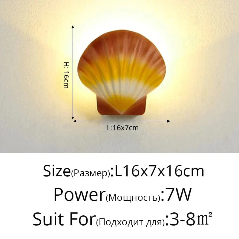 Applique murale extérieure LED Creative Shell - Éclairage pour Salon Chambre Hôtel | Marco Lucetti Kaki L16x7cm 7W / Blanc chaud (2700-3500K)