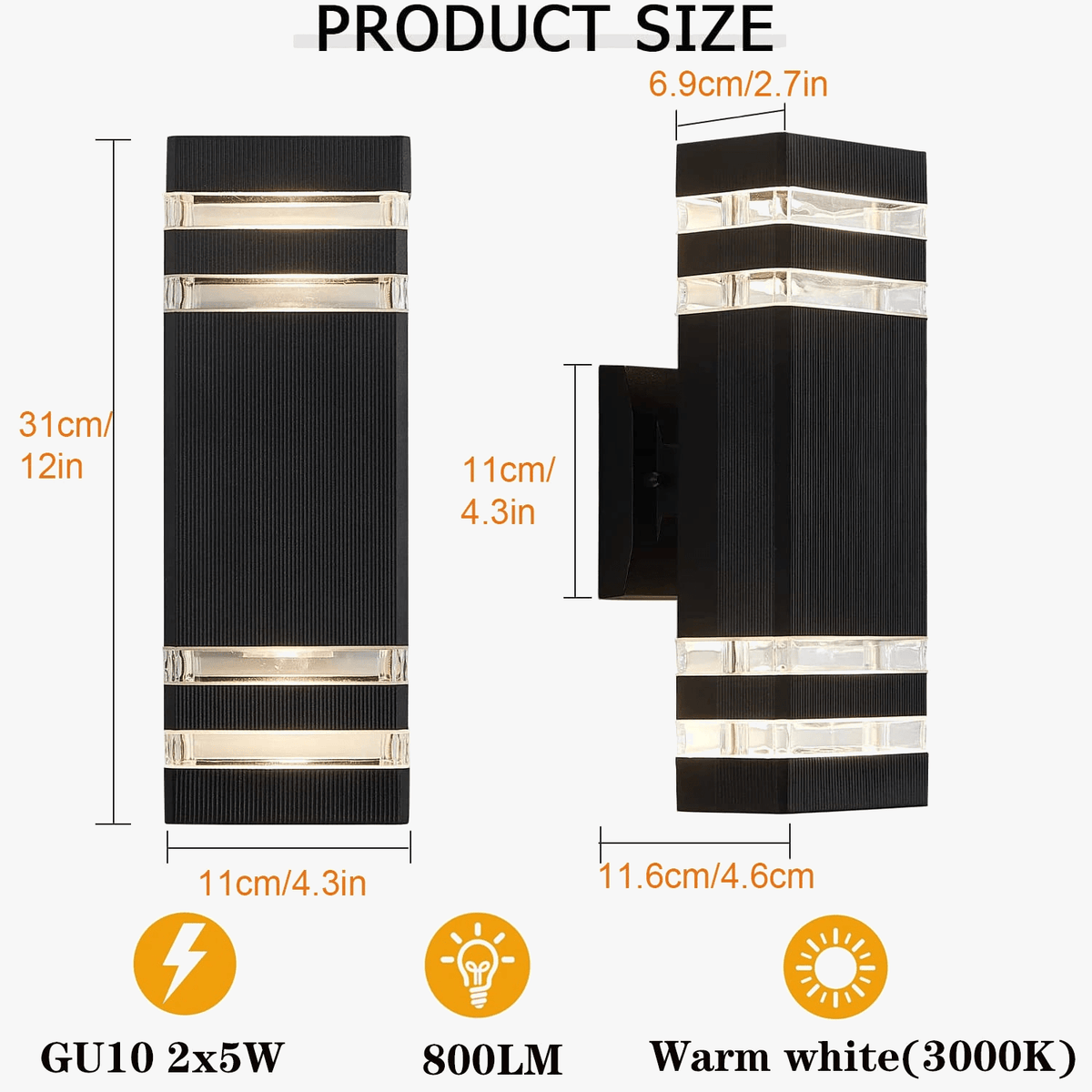 Applique murale extérieure LED Cube | Marco Lucetti