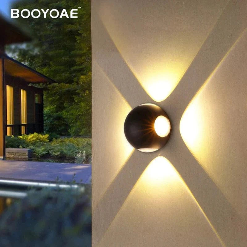 Applique murale extérieure LED moderne noir pour jardin | Marco Lucetti