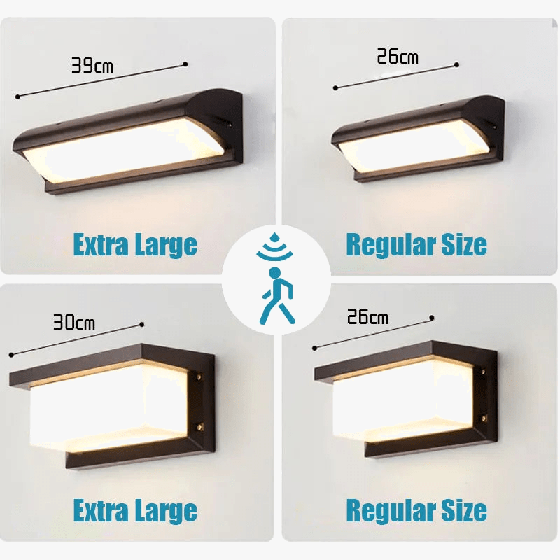 Applique murale extérieure LED XL étanche IP65 avec radar de mouvement | Marco Lucetti