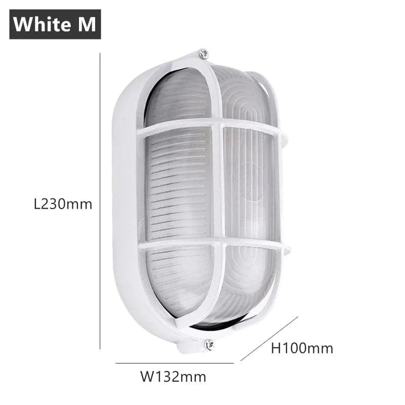 Applique murale extérieure rétro étanche - Vintage & Anti-déflagrante | Marco Lucetti Blanc M / E27 sans ampoules