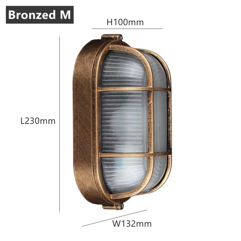 Applique murale extérieure rétro étanche - Vintage & Anti-déflagrante | Marco Lucetti M bronzé / E27 sans ampoules