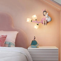 Applique Murale Fille Lapin LED - Fleur | Marco Lucetti