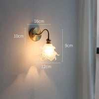 Applique murale Fleur de Verre Cuivre avec Chaîne LED pour Chambre, Salle de Bain et Escalier - Style Nordique Moderne | Marco Lucetti Pas de commutateur 2 / 4W (max100w)