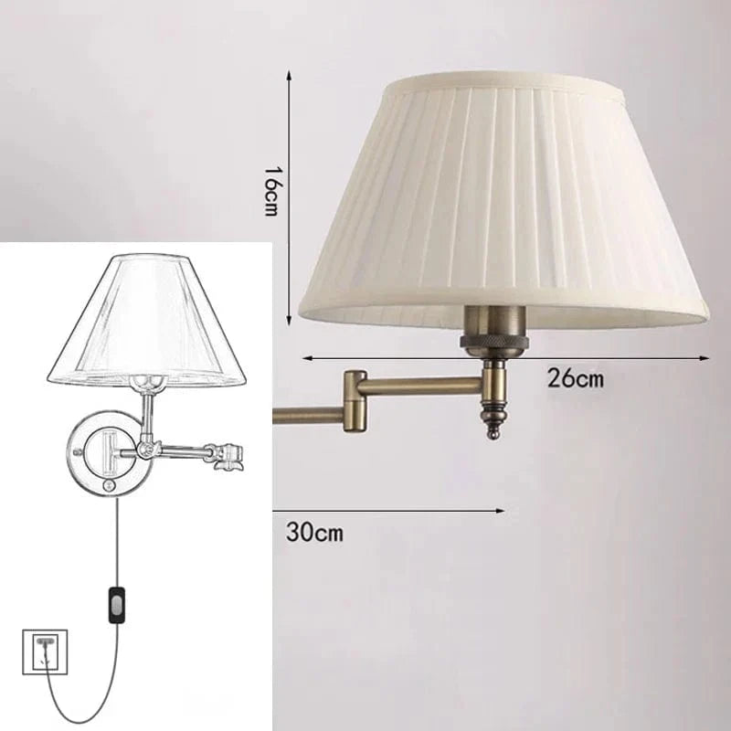 Applique murale Flexible - Maison Européenne et Américaine | Marco Lucetti Plug-in Beige Blanc / Bouton interrupteur