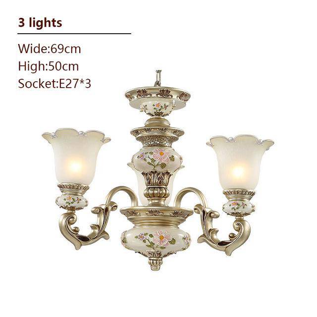 Applique murale florale en résine antique | Marco Lucetti 3 branches