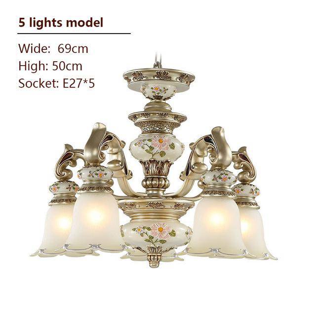 Applique murale florale en résine antique | Marco Lucetti 5 branches