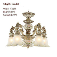 Applique murale florale en résine antique | Marco Lucetti 5 branches